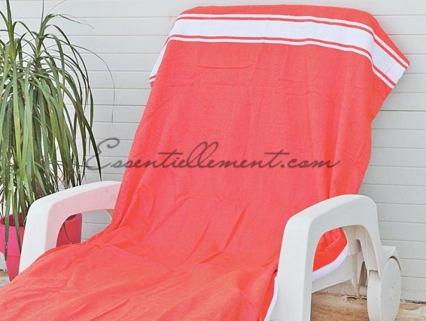 Fouta plate Rouge Corail